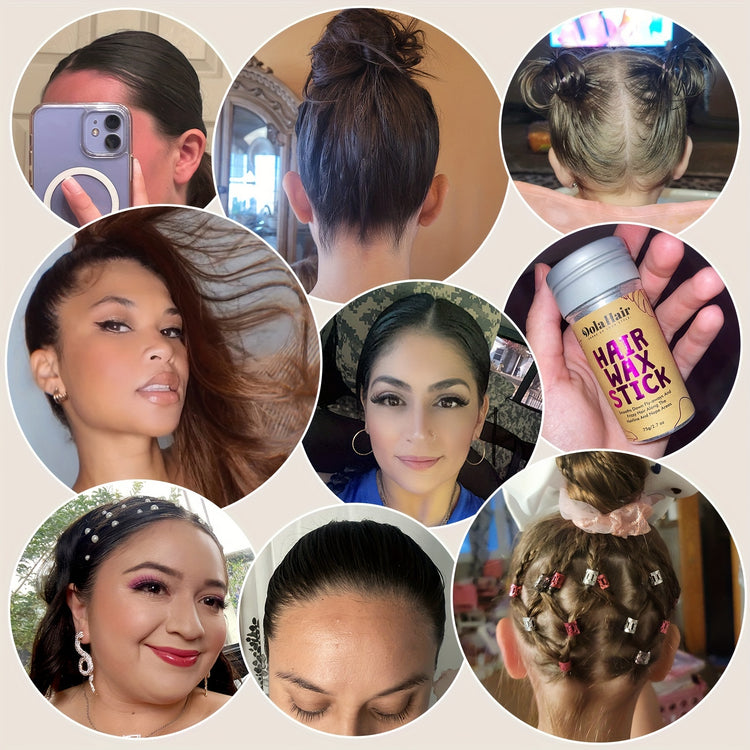 Hair Wax Stick Pomade Stick for Tames Flyaways, Wax Stick Pomade Gel for Wigs Edge Control Slick Stick Hair Pomade Stick Non-greasy Styling Wax for Texture, Shapes, Frizz, Smoothing - Lena & Miles Exquisite Boutique LLC.