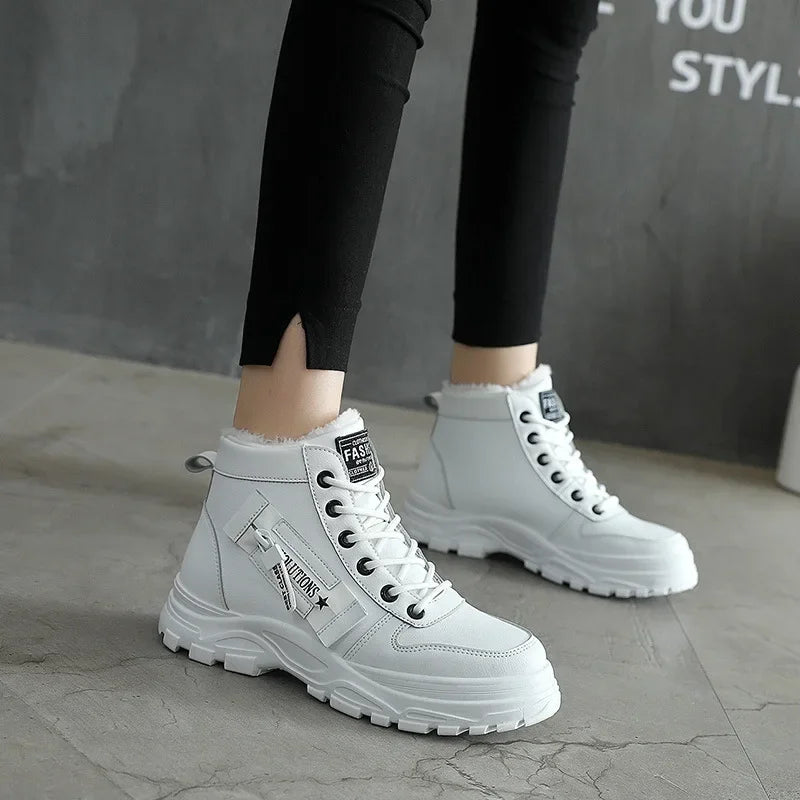Snow Boots for Women New Casual High-top Warm Sneakers Womens New Platform Ankle Boots Plus Size 45 Zapatillas De Mujer2025 - Lena & Miles Exquisite Boutique LLC.