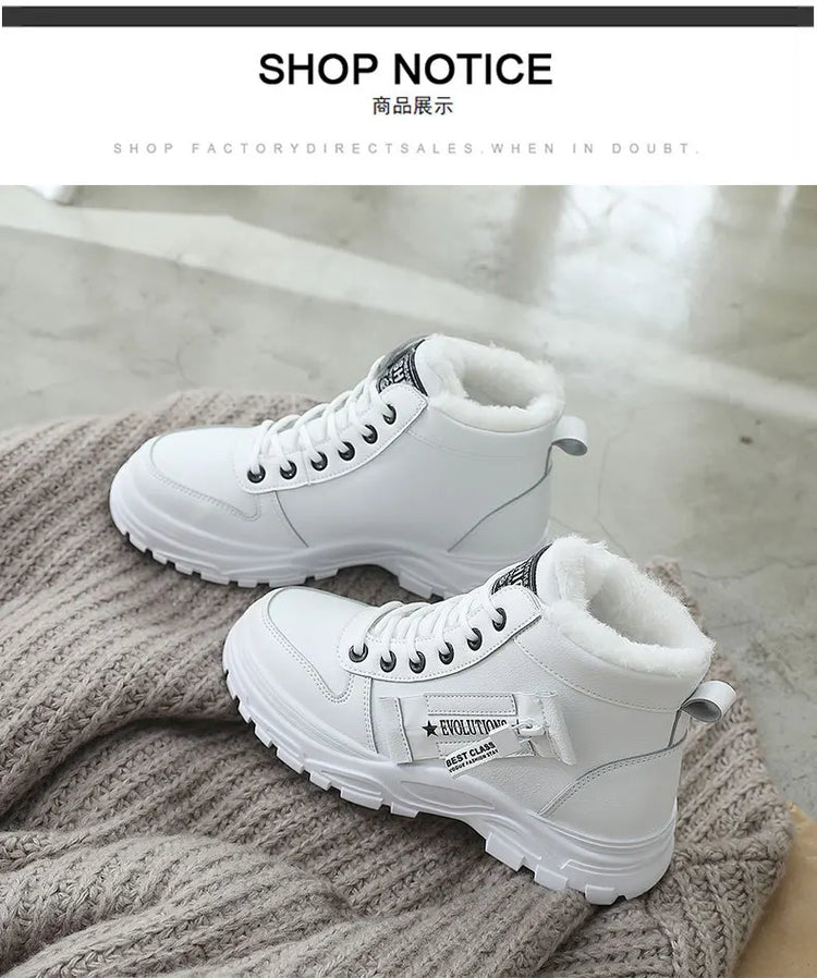 Snow Boots for Women New Casual High-top Warm Sneakers Womens New Platform Ankle Boots Plus Size 45 Zapatillas De Mujer2025 - Lena & Miles Exquisite Boutique LLC.