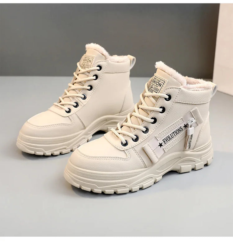 Snow Boots for Women New Casual High-top Warm Sneakers Womens New Platform Ankle Boots Plus Size 45 Zapatillas De Mujer2025 - Lena & Miles Exquisite Boutique LLC.