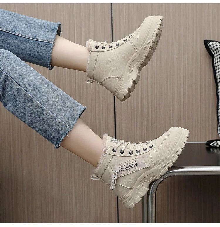 Snow Boots for Women New Casual High-top Warm Sneakers Womens New Platform Ankle Boots Plus Size 45 Zapatillas De Mujer2025 - Lena & Miles Exquisite Boutique LLC.