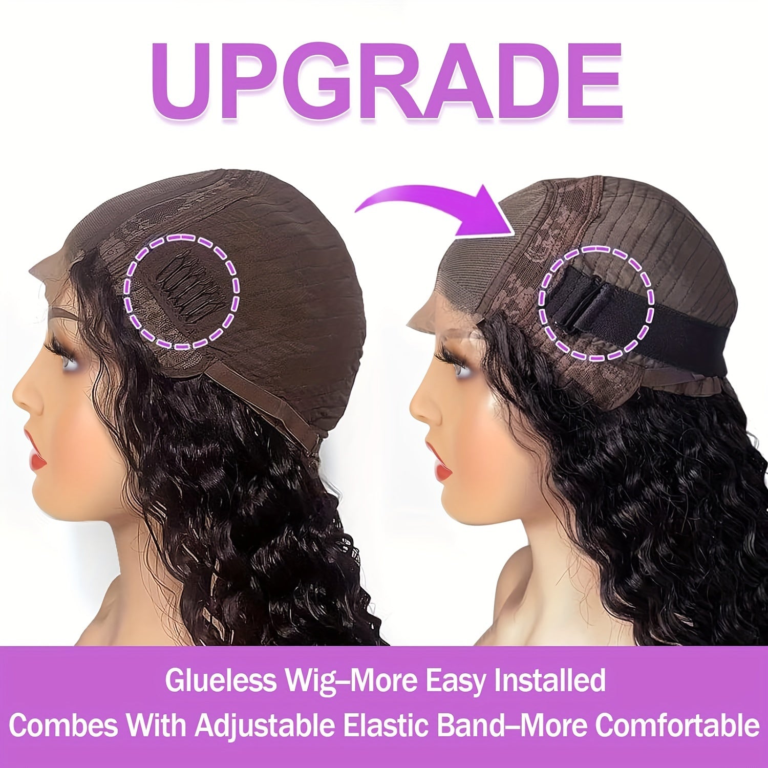 5X5 Lace Front Wigs Human Hair Glueless Wigs Human Hair Pre Cut Lace 180% Density Water Wave Lace Frontal Wigs Human Hair Brazilian Virgin Hair Wigs For Women Natural Hairline - Lena & Miles Exquisite Boutique LLC.