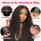 5X5 Lace Front Wigs Human Hair Glueless Wigs Human Hair Pre Cut Lace 180% Density Water Wave Lace Frontal Wigs Human Hair Brazilian Virgin Hair Wigs For Women Natural Hairline - Lena & Miles Exquisite Boutique LLC.