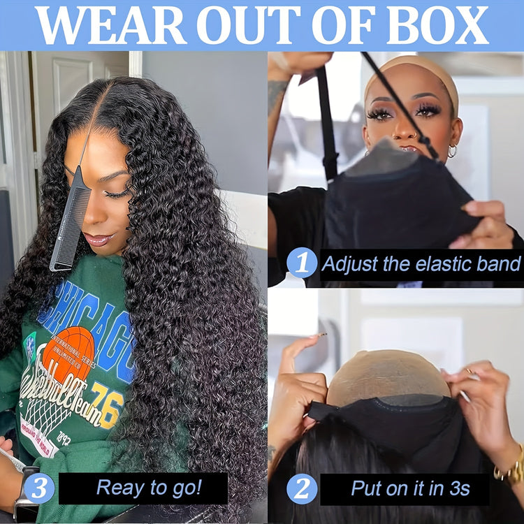 5X5 Lace Front Wigs Human Hair Glueless Wigs Human Hair Pre Cut Lace 180% Density Water Wave Lace Frontal Wigs Human Hair Brazilian Virgin Hair Wigs For Women Natural Hairline - Lena & Miles Exquisite Boutique LLC.