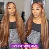 Highlight 13x4 HD Lace Front Human Hair Wigs - Lena & Miles Exquisite Boutique LLC.