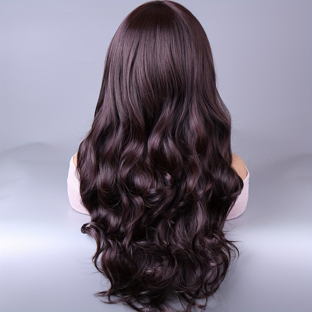 Long Reddish Brown Curly Wig With Bangs For Women Curly Wavy Wigs Synthetic Heat Resistant Fiber For Daily Party Cosplay Use - Lena & Miles Exquisite Boutique LLC.