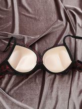 Floral Embroidery Lace Bra, Retro Push Up Underwire Bra, Women&