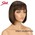 Sleek Short Bob Wigs With Bangs Brazilian Straight Hair Wigs Brown P4/30