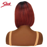 Sleek Short Bob Wigs With Bangs Brazilian Straight Hair Wigs Brown P4/30