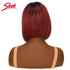 Sleek Short Bob Wigs With Bangs Brazilian Straight Hair Wigs Brown P4/30