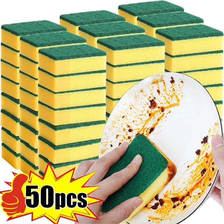 Highly absorbent double-sided sponge magic cleaning pot rust sponge cleaning brush kitchen grease cleaning tool - Lena & Miles Exquisite Boutique LLC.