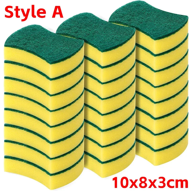 Highly absorbent double-sided sponge magic cleaning pot rust sponge cleaning brush kitchen grease cleaning tool - Lena & Miles Exquisite Boutique LLC.