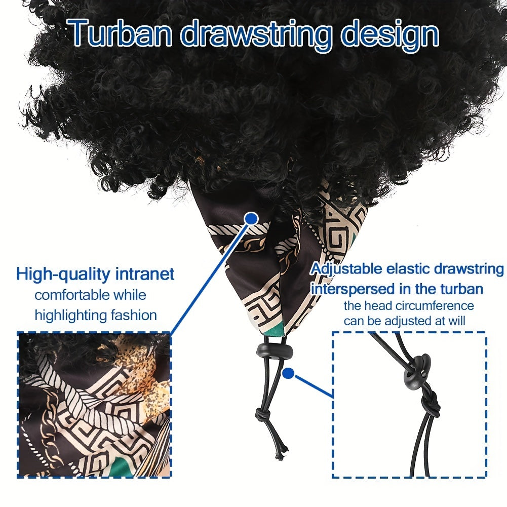 Headband Wigs Short Afro Kinky Curly Hair Wigs For Women None Lace Synthetic Curly Hair Wigs With Headband 6 Inch Music Festival - Lena & Miles Exquisite Boutique LLC.