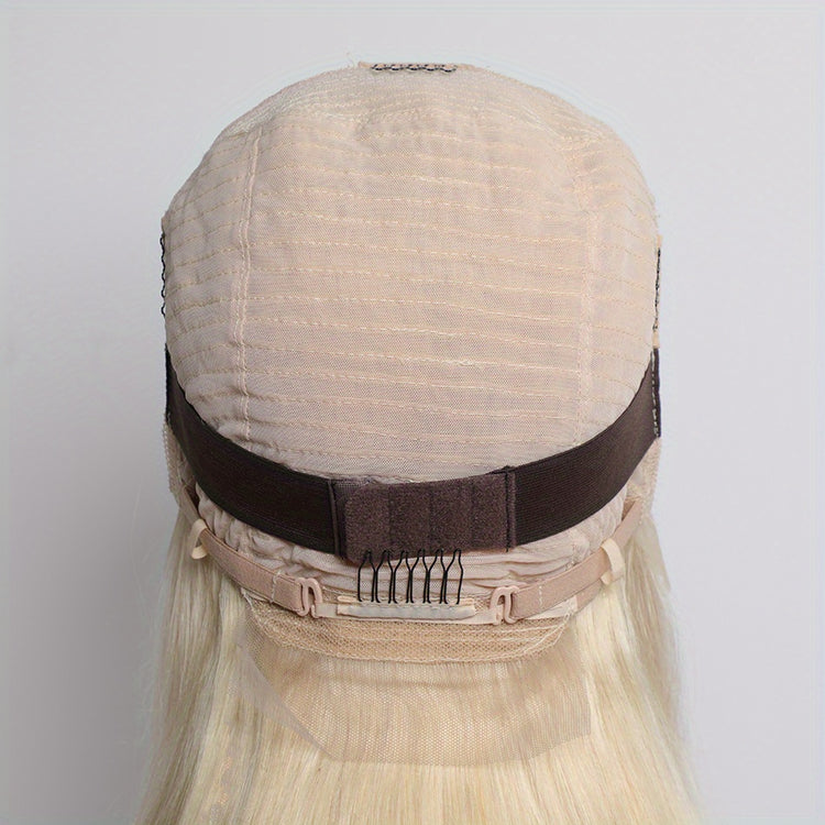 613 Blonde Color Bob Wigs 13x4 Lace Front Wigs Human Hair Pre Plucked 10A Brazilian Straight Short Bob Wigs For Women Pre-plucked Natural Hairline - Lena & Miles Exquisite Boutique LLC.