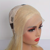 613 Blonde Color Bob Wigs 13x4 Lace Front Wigs Human Hair Pre Plucked 10A Brazilian Straight Short Bob Wigs For Women Pre-plucked Natural Hairline - Lena & Miles Exquisite Boutique LLC.