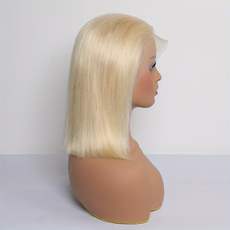 613 Blonde Color Bob Wigs 13x4 Lace Front Wigs Human Hair Pre Plucked 10A Brazilian Straight Short Bob Wigs For Women Pre-plucked Natural Hairline - Lena & Miles Exquisite Boutique LLC.