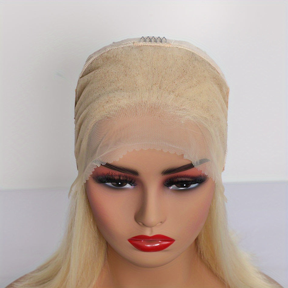 613 Blonde Color Bob Wigs 13x4 Lace Front Wigs Human Hair Pre Plucked 10A Brazilian Straight Short Bob Wigs For Women Pre-plucked Natural Hairline - Lena & Miles Exquisite Boutique LLC.