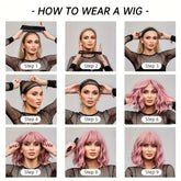 Mullet Wig Pixie Cut Synthetic Wigs With Bangs For Women Long Wig - Lena & Miles Exquisite Boutique LLC.