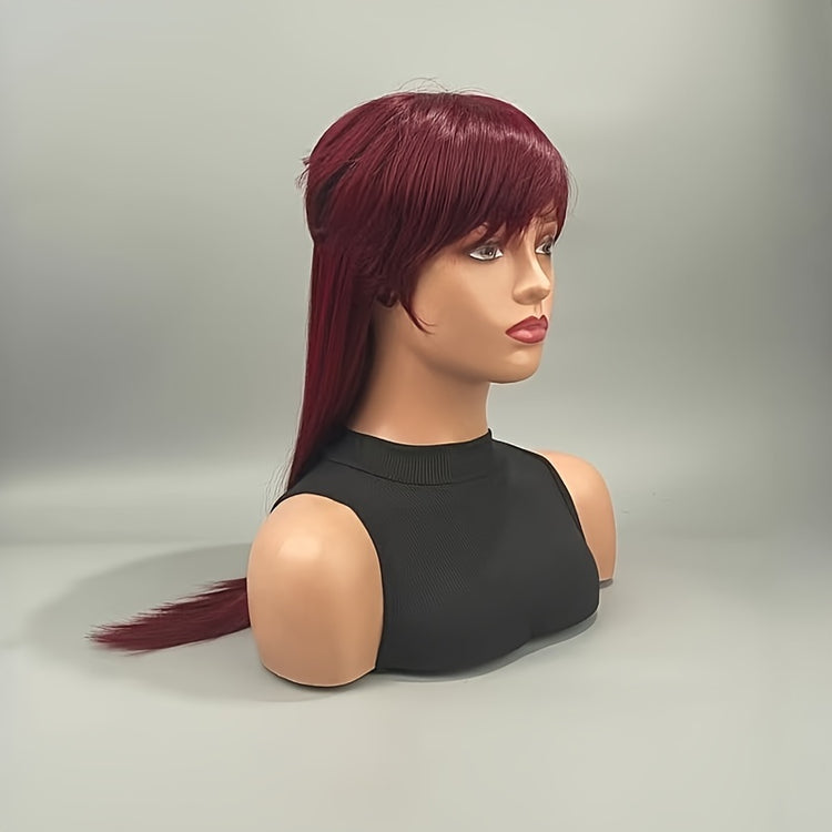 Mullet Wig Pixie Cut Synthetic Wigs With Bangs For Women Long Wig - Lena & Miles Exquisite Boutique LLC.