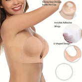 Invisible Stick-On Lift Bra, Reusable Strapless Push Up Self-Adhesive Bra, Women&