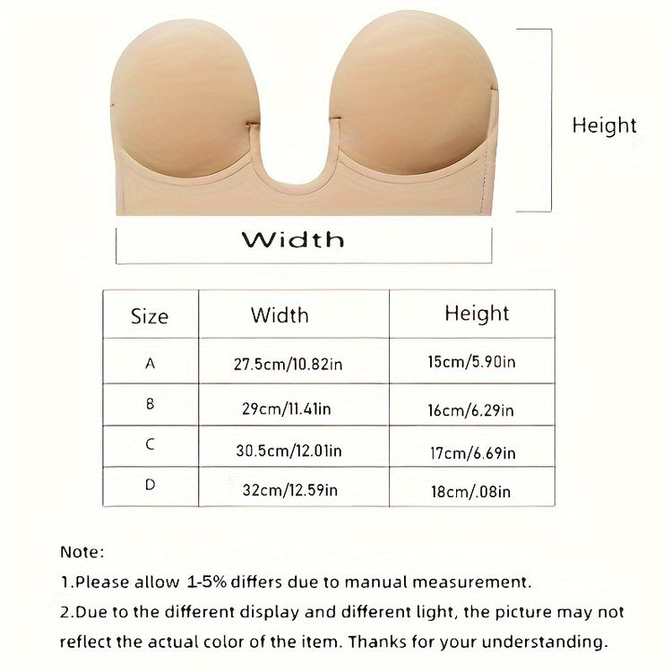 Invisible Stick-On Lift Bra, Reusable Strapless Push Up Self-Adhesive Bra, Women&