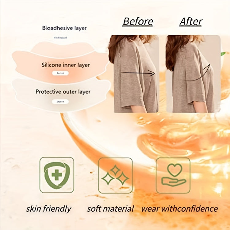 Invisible Stick-On Lift Bra, Reusable Strapless Push Up Self-Adhesive Bra, Women&