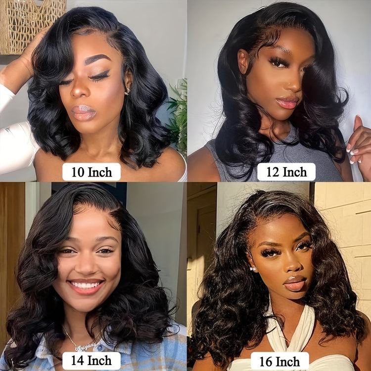 Bob Lace Front Wigs Human Hair 13X4 Body Wave HD Lace Frontal Wigs Human Hair For Women 150% Density Pre Plucked With Baby Hair Brazilian Virgin Hair No Glue Natural Color - Lena & Miles Exquisite Boutique LLC.