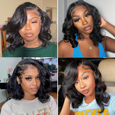Bob Lace Front Wigs Human Hair 13X4 Body Wave HD Lace Frontal Wigs Human Hair For Women 150% Density Pre Plucked With Baby Hair Brazilian Virgin Hair No Glue Natural Color - Lena & Miles Exquisite Boutique LLC.