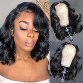 Bob Lace Front Wigs Human Hair 13X4 Body Wave HD Lace Frontal Wigs Human Hair For Women 150% Density Pre Plucked With Baby Hair Brazilian Virgin Hair No Glue Natural Color - Lena & Miles Exquisite Boutique LLC.