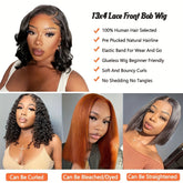 Bob Lace Front Wigs Human Hair 13X4 Body Wave HD Lace Frontal Wigs Human Hair For Women 150% Density Pre Plucked With Baby Hair Brazilian Virgin Hair No Glue Natural Color - Lena & Miles Exquisite Boutique LLC.