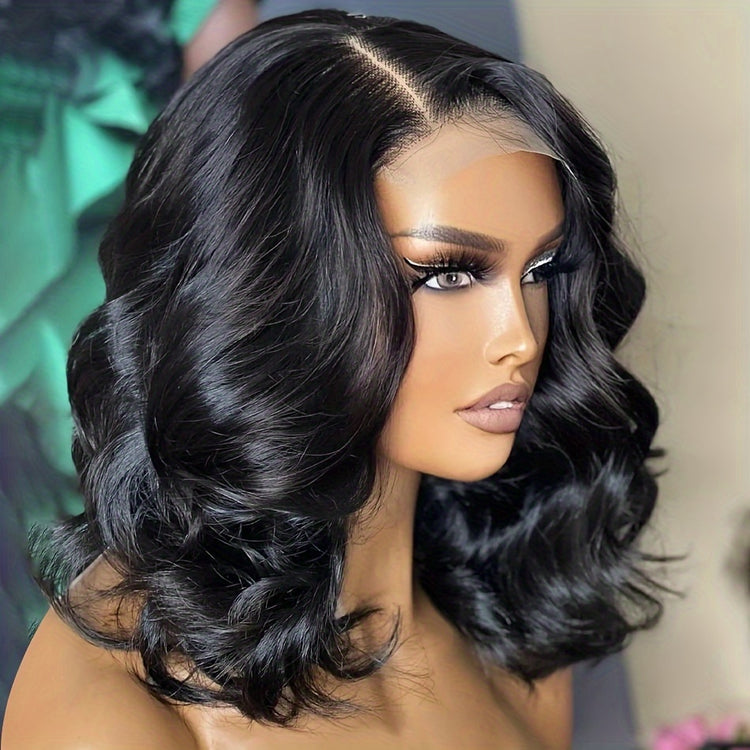 Short Bob Wig 13x4 HD Lace Frontal Wig Human Hair Brazilian Remy Transparent Lace Front Wig For Women Loose Body Wave Pre Plucked Closure Wigs 180% Density 10 12 14 16 Inch - Lena & Miles Exquisite Boutique LLC.
