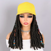 Hat Wigs 12 Inch Dreadlock Wigs With Black Baseball Cap Synthetic Fiber Dreads Hair Extensions With Hat Attatched For Women - Lena & Miles Exquisite Boutique LLC.