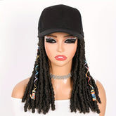 Hat Wigs 12 Inch Dreadlock Wigs With Black Baseball Cap Synthetic Fiber Dreads Hair Extensions With Hat Attatched For Women - Lena & Miles Exquisite Boutique LLC.