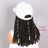 Hat Wigs 12 Inch Dreadlock Wigs With Black Baseball Cap Synthetic Fiber Dreads Hair Extensions With Hat Attatched For Women - Lena & Miles Exquisite Boutique LLC.