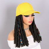 Hat Wigs 12 Inch Dreadlock Wigs With Black Baseball Cap Synthetic Fiber Dreads Hair Extensions With Hat Attatched For Women - Lena & Miles Exquisite Boutique LLC.