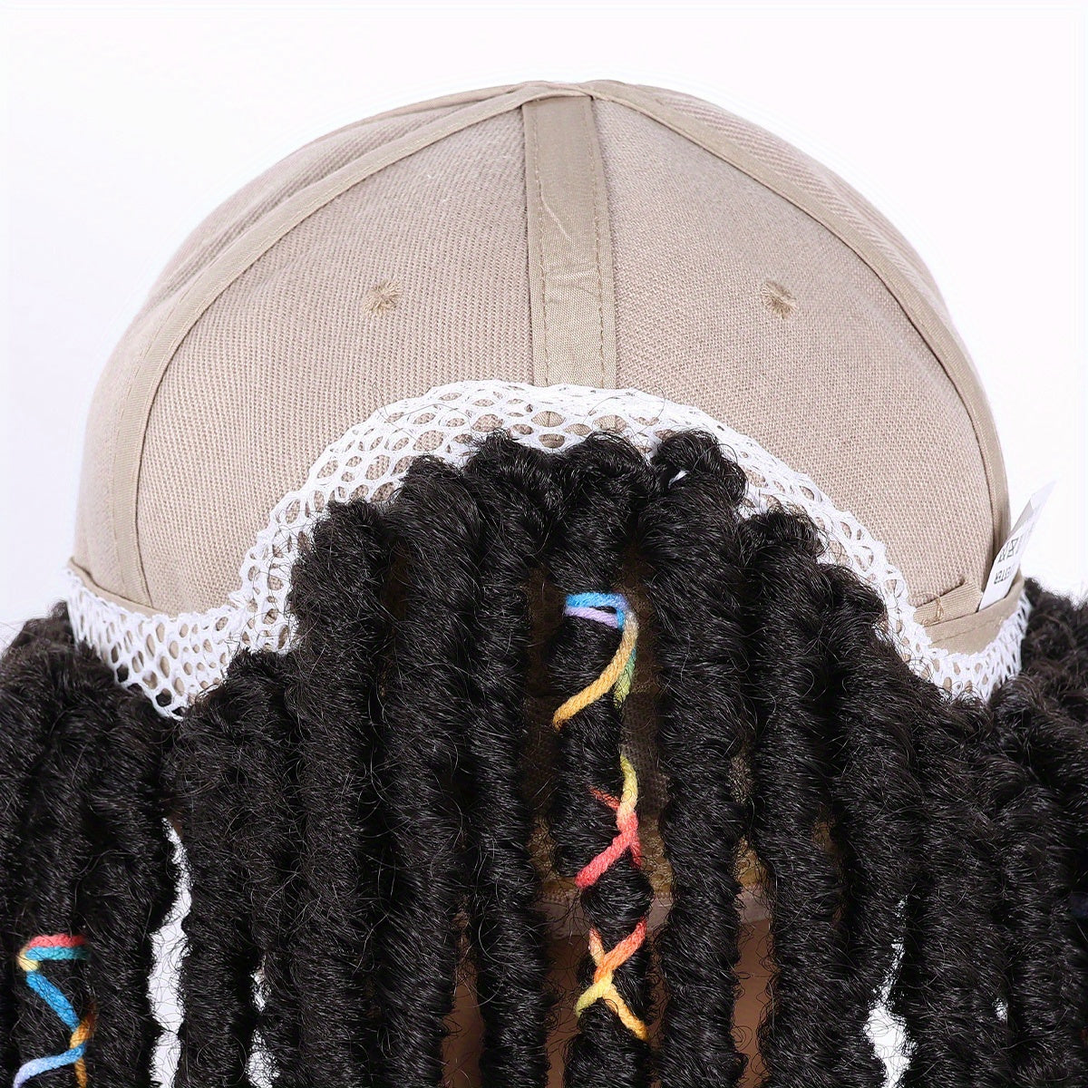 Hat Wigs 12 Inch Dreadlock Wigs With Black Baseball Cap Synthetic Fiber Dreads Hair Extensions With Hat Attatched For Women - Lena & Miles Exquisite Boutique LLC.