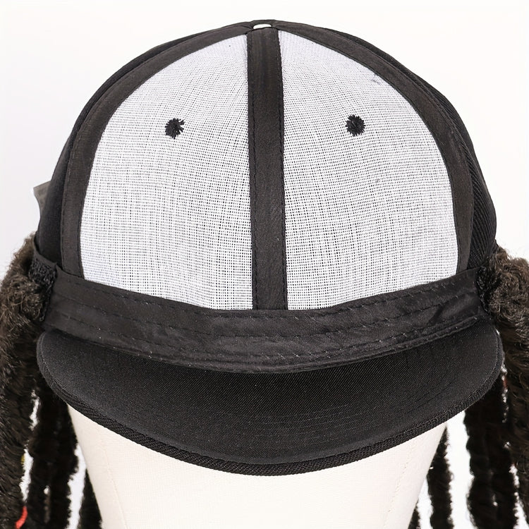 Hat Wigs 12 Inch Dreadlock Wigs With Black Baseball Cap Synthetic Fiber Dreads Hair Extensions With Hat Attatched For Women - Lena & Miles Exquisite Boutique LLC.