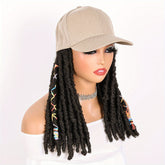 Hat Wigs 12 Inch Dreadlock Wigs With Black Baseball Cap Synthetic Fiber Dreads Hair Extensions With Hat Attatched For Women - Lena & Miles Exquisite Boutique LLC.
