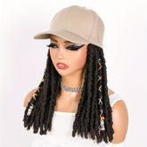 Hat Wigs 12 Inch Dreadlock Wigs With Black Baseball Cap Synthetic Fiber Dreads Hair Extensions With Hat Attatched For Women - Lena & Miles Exquisite Boutique LLC.