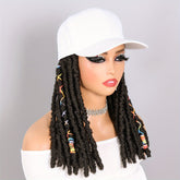 Hat Wigs 12 Inch Dreadlock Wigs With Black Baseball Cap Synthetic Fiber Dreads Hair Extensions With Hat Attatched For Women - Lena & Miles Exquisite Boutique LLC.