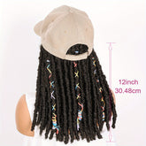 Hat Wigs 12 Inch Dreadlock Wigs With Black Baseball Cap Synthetic Fiber Dreads Hair Extensions With Hat Attatched For Women - Lena & Miles Exquisite Boutique LLC.