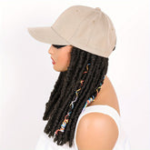 Hat Wigs 12 Inch Dreadlock Wigs With Black Baseball Cap Synthetic Fiber Dreads Hair Extensions With Hat Attatched For Women - Lena & Miles Exquisite Boutique LLC.