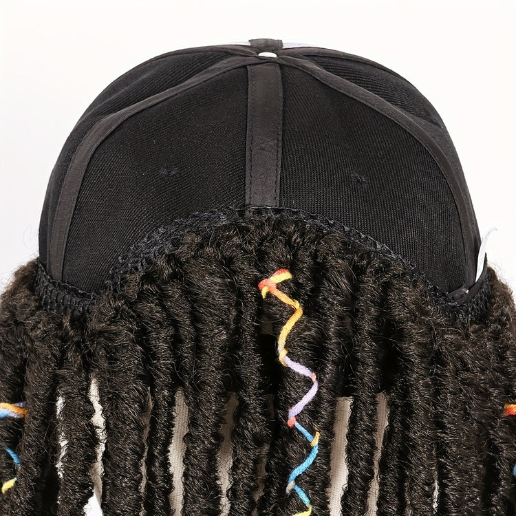 Hat Wigs 12 Inch Dreadlock Wigs With Black Baseball Cap Synthetic Fiber Dreads Hair Extensions With Hat Attatched For Women - Lena & Miles Exquisite Boutique LLC.