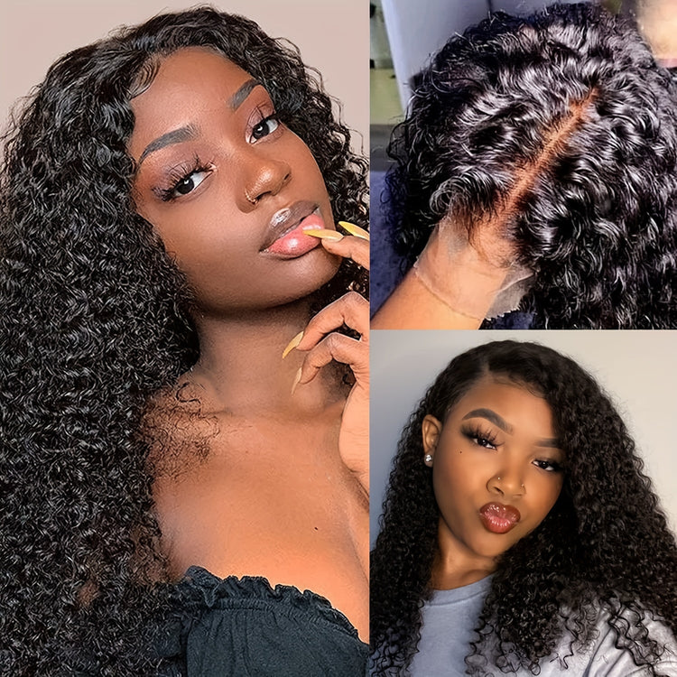 Kinky Curly Lace Front Wigs Human Hair 4x4x1 - Lena & Miles Exquisite Boutique LLC.