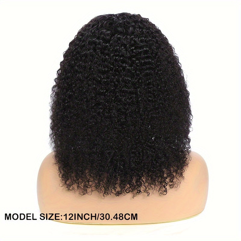 Kinky Curly Lace Front Wigs Human Hair 4x4x1 Lace Closure Wigs 180% Density Kinky Curly Wigs with Brazilian Remy Hair Unprocessed Virgin Hair Wig Natural Color - Lena & Miles Exquisite Boutique LLC.
