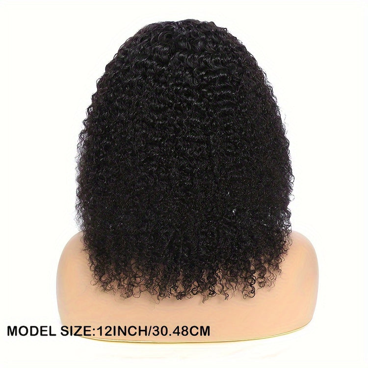 Kinky Curly Lace Front Wigs Human Hair 4x4x1 Lace Closure Wigs 180% Density Kinky Curly Wigs with Brazilian Remy Hair Unprocessed Virgin Hair Wig Natural Color - Lena & Miles Exquisite Boutique LLC.