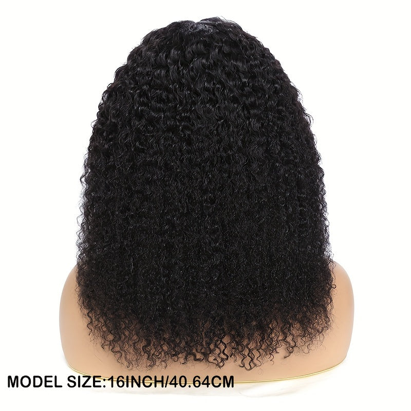 Kinky Curly Lace Front Wigs Human Hair 4x4x1 Lace Closure Wigs 180% Density Kinky Curly Wigs with Brazilian Remy Hair Unprocessed Virgin Hair Wig Natural Color - Lena & Miles Exquisite Boutique LLC.