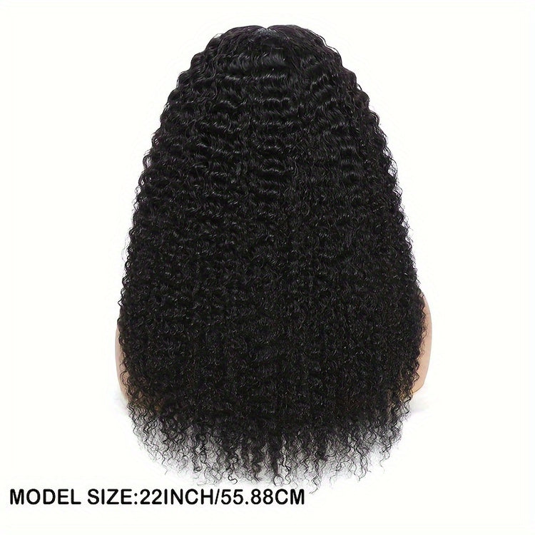 Kinky Curly Lace Front Wigs Human Hair 4x4x1 Lace Closure Wigs 180% Density Kinky Curly Wigs with Brazilian Remy Hair Unprocessed Virgin Hair Wig Natural Color - Lena & Miles Exquisite Boutique LLC.