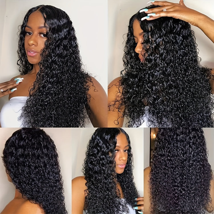 Kinky Curly Lace Front Wigs Human Hair 4x4x1 Lace Closure Wigs 180% Density Kinky Curly Wigs with Brazilian Remy Hair Unprocessed Virgin Hair Wig Natural Color - Lena & Miles Exquisite Boutique LLC.