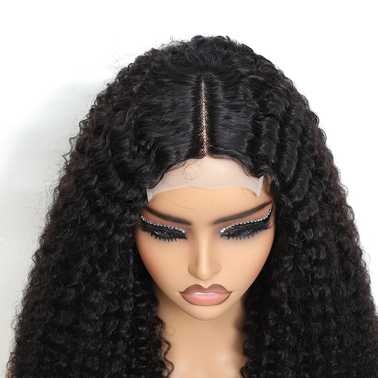 Kinky Curly Lace Front Wigs Human Hair 4x4x1 Lace Closure Wigs 180% Density Kinky Curly Wigs with Brazilian Remy Hair Unprocessed Virgin Hair Wig Natural Color - Lena & Miles Exquisite Boutique LLC.